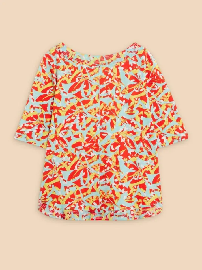 White Stuff TOPS and TEES WEAVER JERSEY TOP Orange Print 8211 Women White Stuff TOPS and TEES WEAVER JERSEY TOP Orange Print 8211 Women
