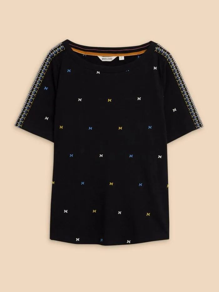 White Stuff TOPS and TEES WINNIE EMBROIDERED TOP Black Multi 8211 Women White Stuff TOPS and TEES WINNIE EMBROIDERED TOP Black Multi 8211 Women