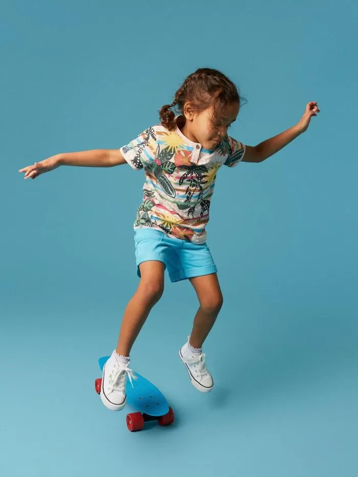 White Stuff TOPS Casey Printed SS T Shirt Natural Multi 8211 Kids