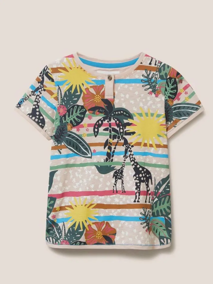 White Stuff TOPS Casey Printed SS T Shirt Natural Multi 8211 Kids White Stuff TOPS Casey Printed SS T Shirt Natural Multi 8211 Kids