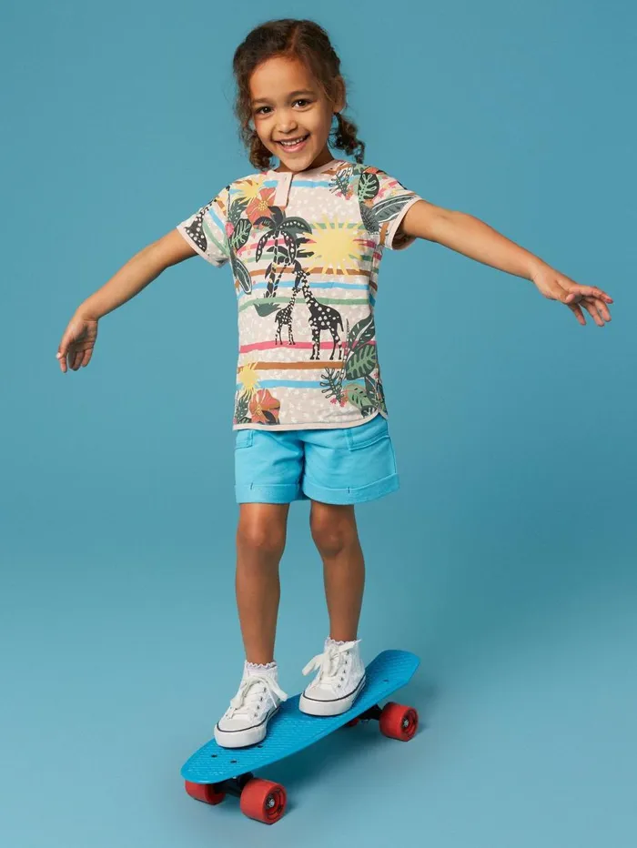 White Stuff TOPS Casey Printed SS T Shirt Natural Multi 8211 Kids White Stuff TOPS Casey Printed SS T Shirt Natural Multi 8211 Kids