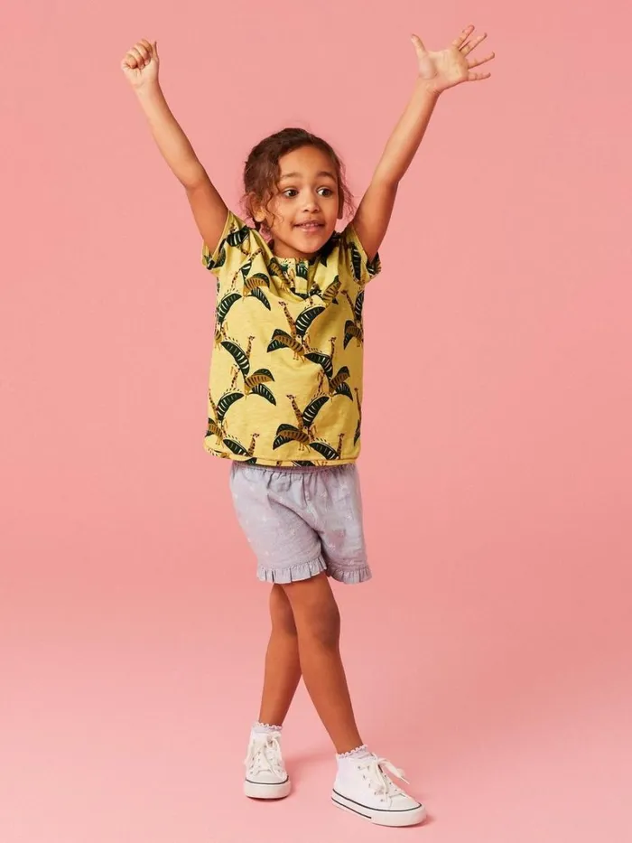 White Stuff TOPS Casey Printed SS T Shirt Yellow Multi 8211 Kids