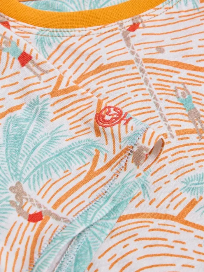 White Stuff TOPS Palm Tree Printed SS Tee Orange Multi 8211 Kids