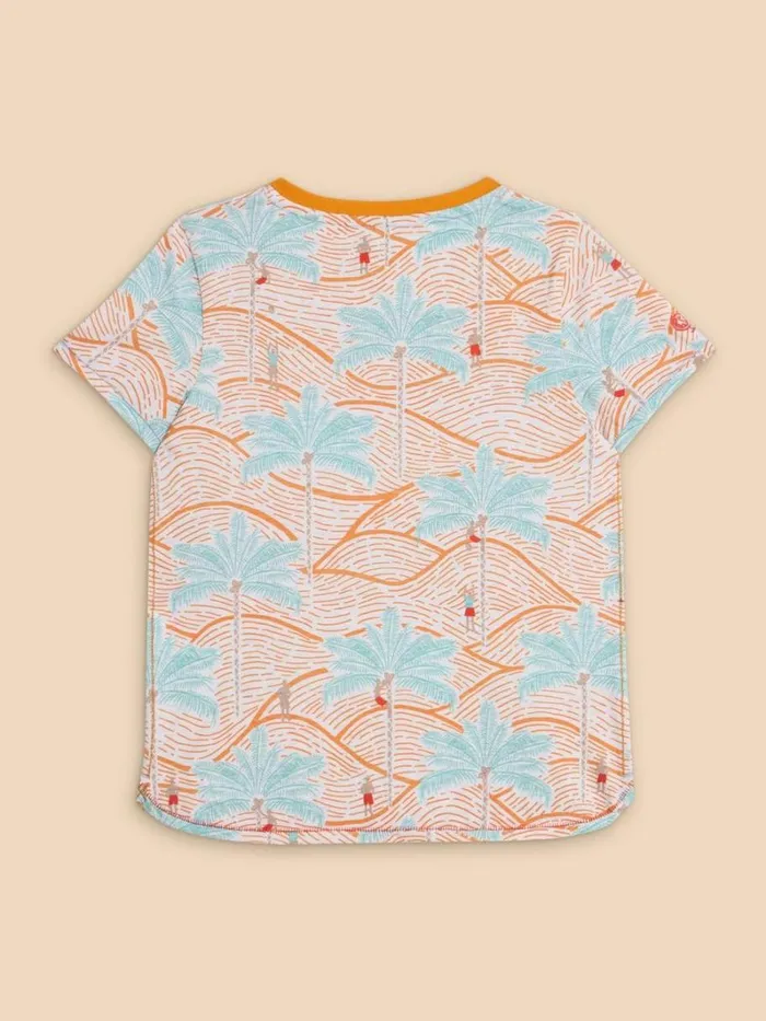 White Stuff TOPS Palm Tree Printed SS Tee Orange Multi 8211 Kids White Stuff TOPS Palm Tree Printed SS Tee Orange Multi 8211 Kids