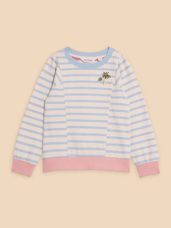 White Stuff TOPS Striped Crew Sweat Blue Multi 8211 Kids White Stuff TOPS Striped Crew Sweat Blue Multi 8211 Kids