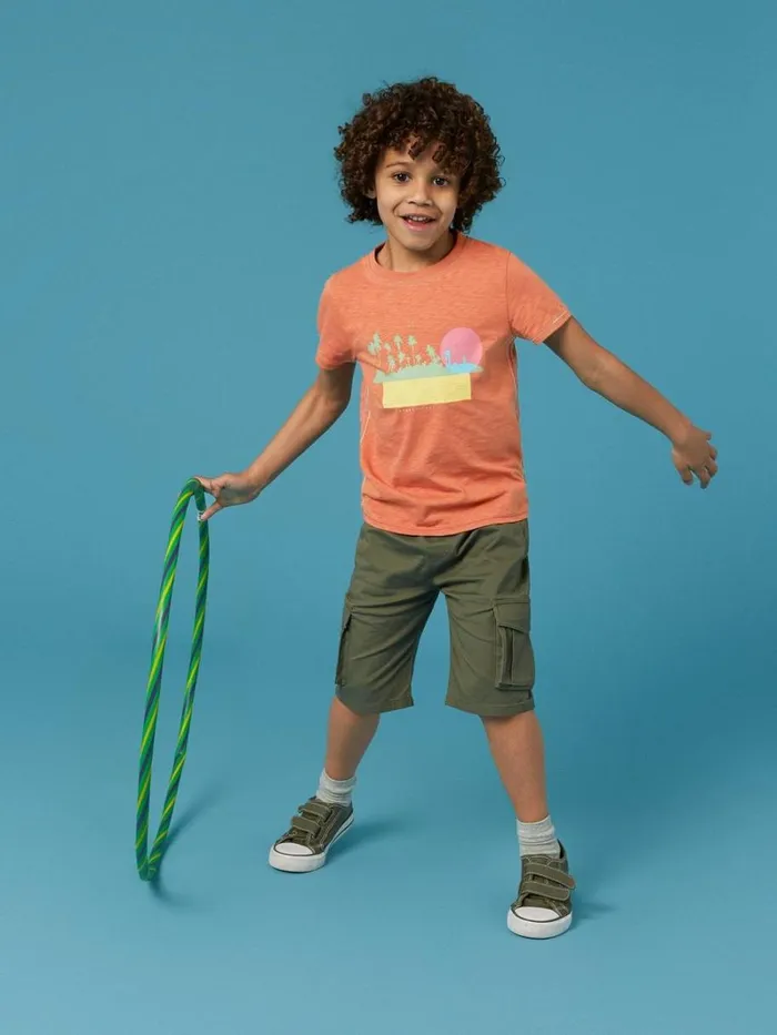 White Stuff TOPS Sunset Graphic T Shirt Dark Coral 8211 Kids