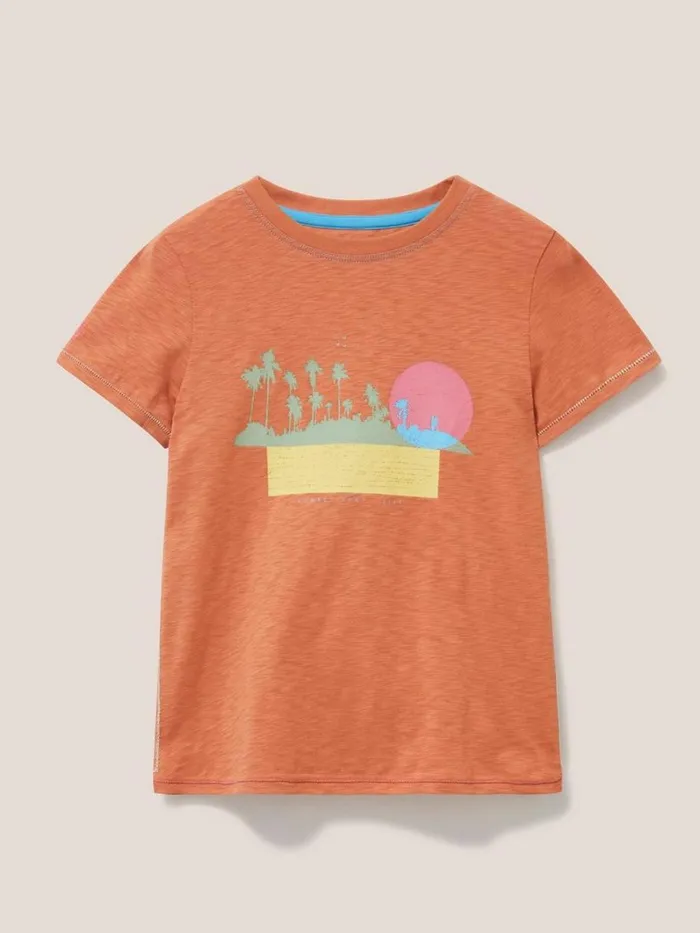 White Stuff TOPS Sunset Graphic T Shirt Dark Coral 8211 Kids White Stuff TOPS Sunset Graphic T Shirt Dark Coral 8211 Kids