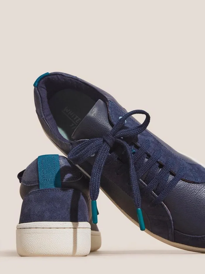 White Stuff TRAINERS Leather Suede Trainer Navy Multi 8211 Women