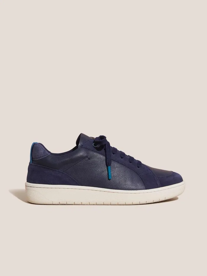 White Stuff TRAINERS Leather Suede Trainer Navy Multi 8211 Women