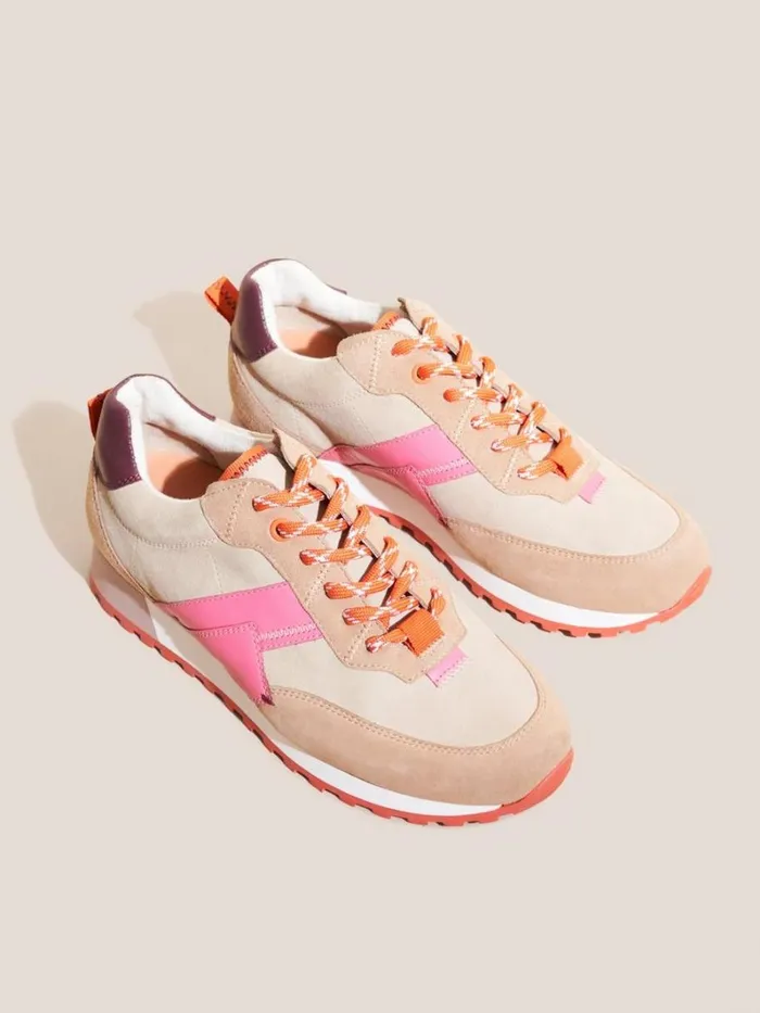 White Stuff TRAINERS Retro Sports Trainers Natural Multi 8211 Women