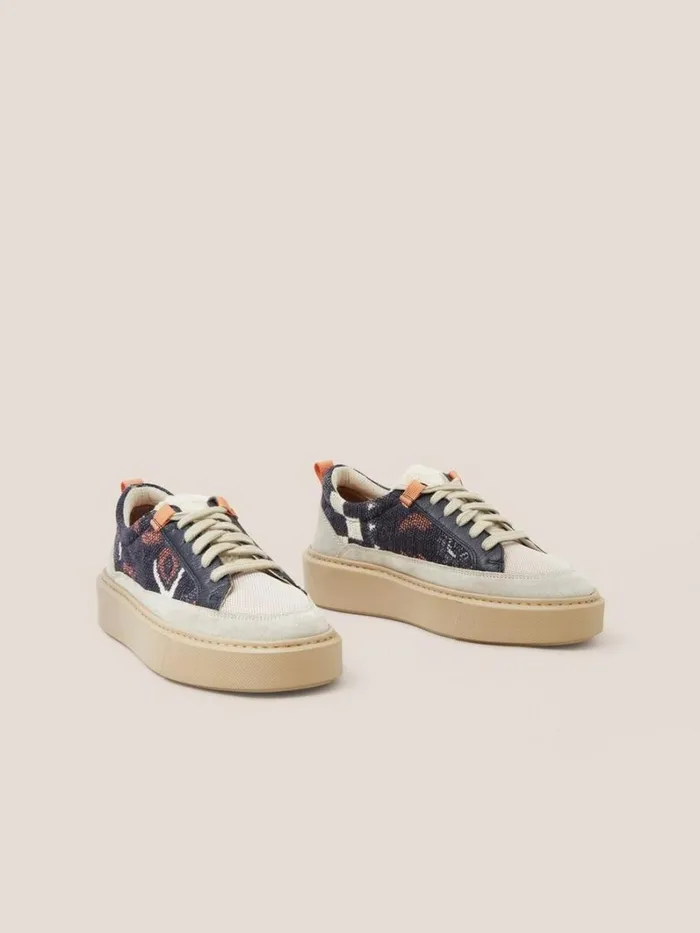 White Stuff TRAINERS XL Extralight Suede Trainer Navy Multi 8211 Women