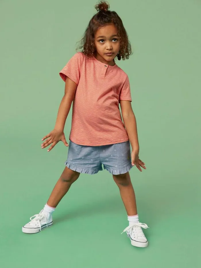 White Stuff TROUSERS and SHORTS Chambray Frills Short Chambray Blue 8211 Kids
