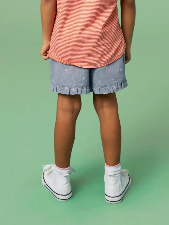 White Stuff TROUSERS and SHORTS Chambray Frills Short Chambray Blue 8211 Kids White Stuff TROUSERS and SHORTS Chambray Frills Short Chambray Blue 8211 Kids