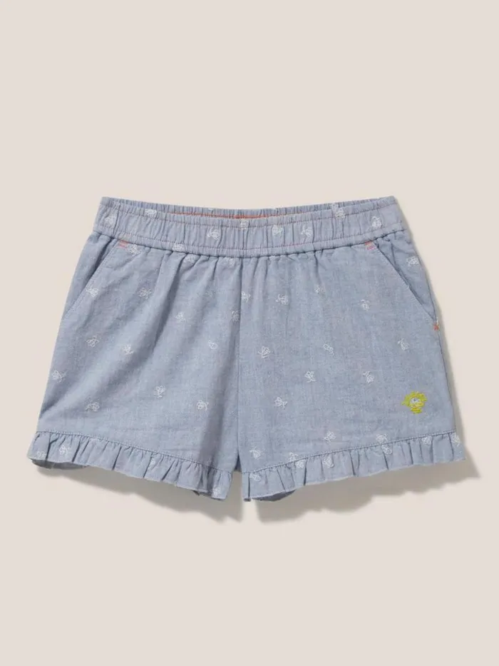 White Stuff TROUSERS and SHORTS Chambray Frills Short Chambray Blue 8211 Kids White Stuff TROUSERS and SHORTS Chambray Frills Short Chambray Blue 8211 Kids