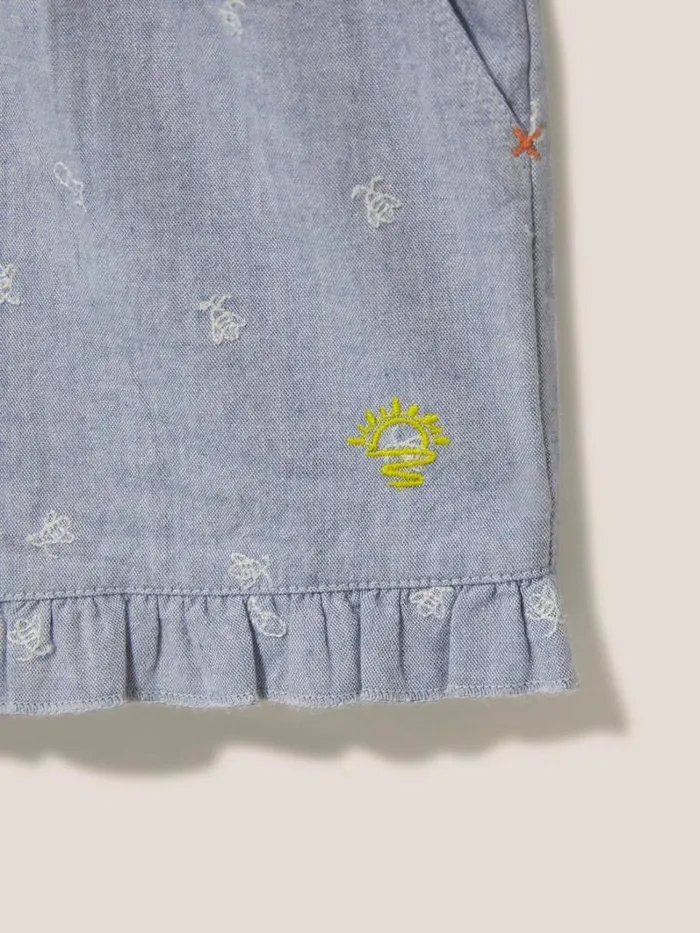 White Stuff TROUSERS and SHORTS Chambray Frills Short Chambray Blue 8211 Kids White Stuff TROUSERS and SHORTS Chambray Frills Short Chambray Blue 8211 Kids