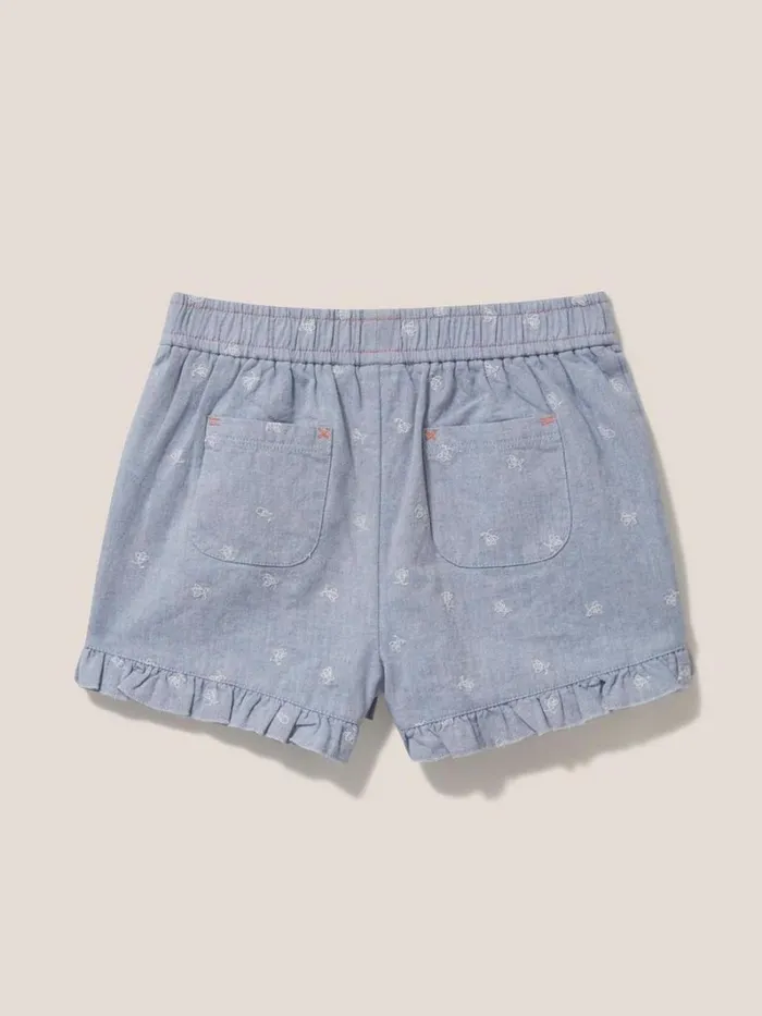 White Stuff TROUSERS and SHORTS Chambray Frills Short Chambray Blue 8211 Kids White Stuff TROUSERS and SHORTS Chambray Frills Short Chambray Blue 8211 Kids