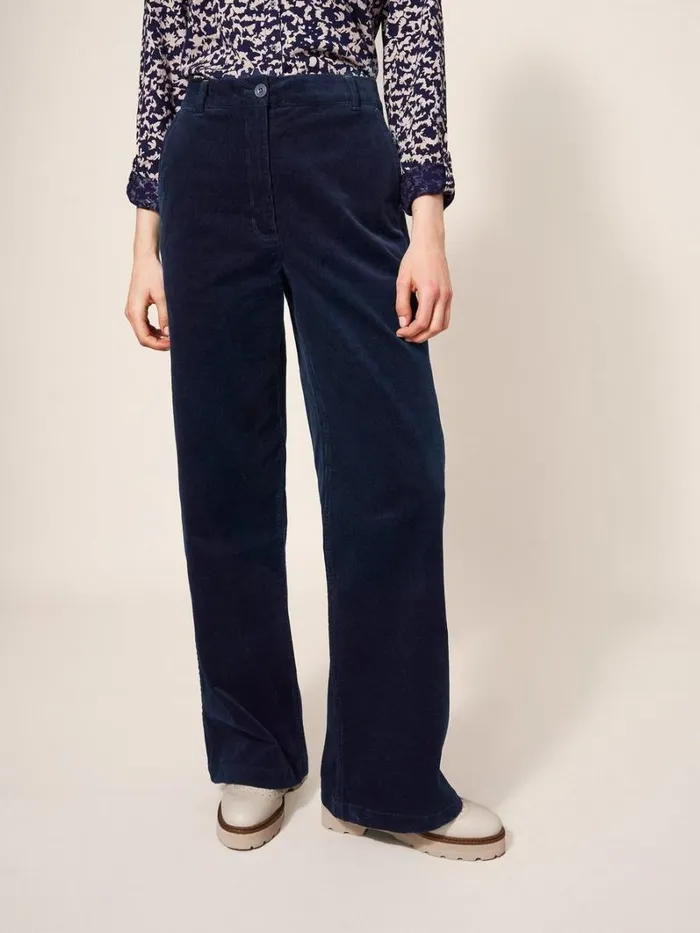 White Stuff TROUSERS Belle Cord Wide Leg Dark Navy 8211 Women White Stuff TROUSERS Belle Cord Wide Leg Dark Navy 8211 Women