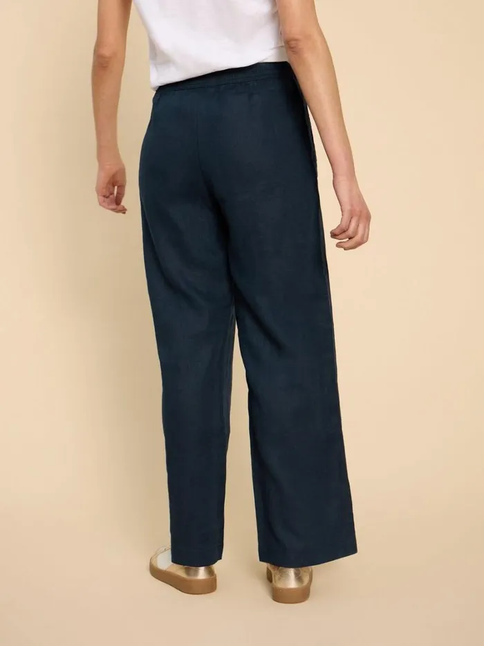 White Stuff TROUSERS Belle Linen Blend Wide Trouser Dark Navy 8211 Women White Stuff TROUSERS Belle Linen Blend Wide Trouser Dark Navy 8211 Women