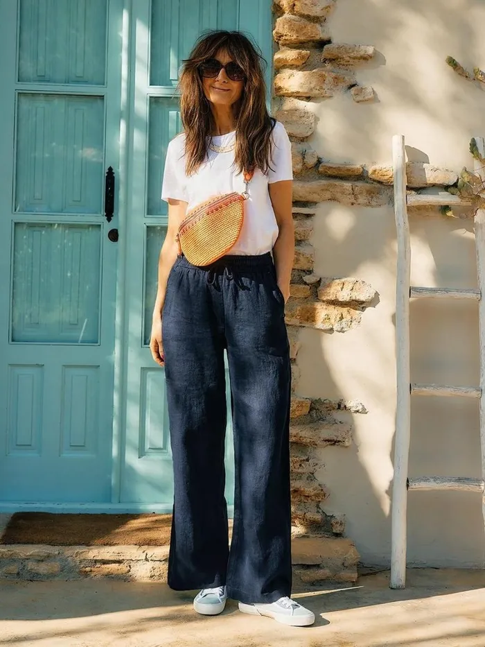 White Stuff TROUSERS Belle Linen Blend Wide Trouser Dark Navy 8211 Women White Stuff TROUSERS Belle Linen Blend Wide Trouser Dark Navy 8211 Women