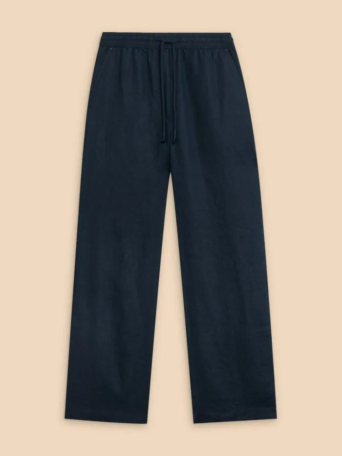 White Stuff TROUSERS Belle Linen Blend Wide Trouser Dark Navy 8211 Women White Stuff TROUSERS Belle Linen Blend Wide Trouser Dark Navy 8211 Women