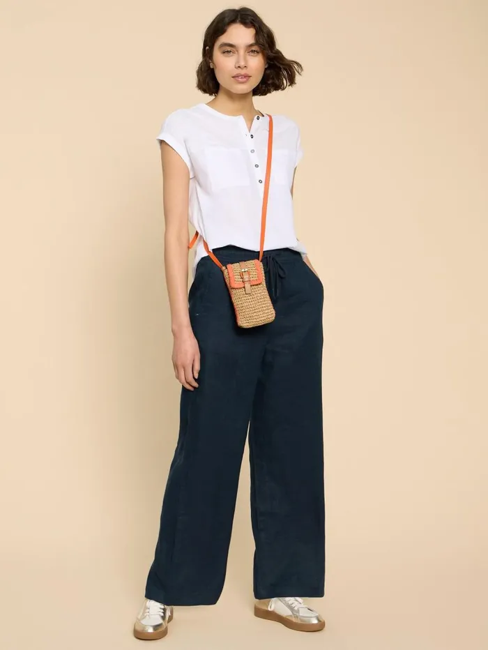 White Stuff TROUSERS Belle Linen Blend Wide Trouser Dark Navy 8211 Women White Stuff TROUSERS Belle Linen Blend Wide Trouser Dark Navy 8211 Women