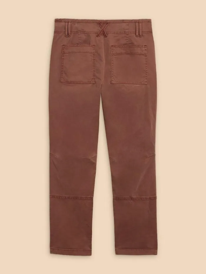 White Stuff TROUSERS Blaire Cotton Blend Trouser Dark Tan 8211 Women