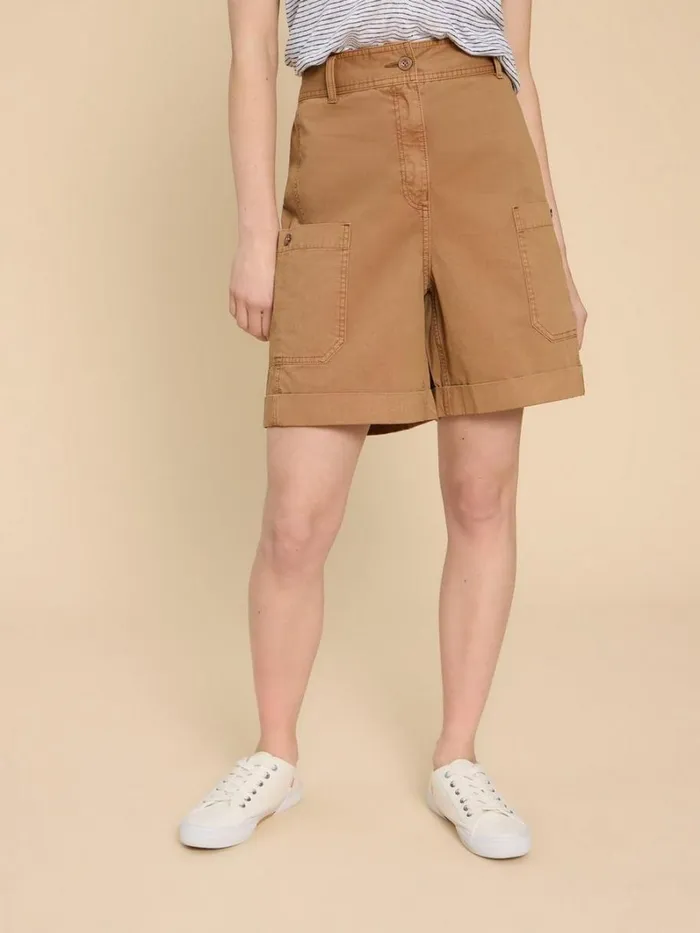 White Stuff TROUSERS Carlie Cargo Shorts Dark Natural 8211 Women