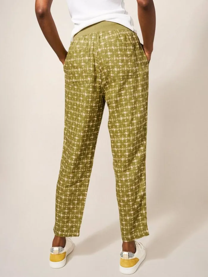 White Stuff TROUSERS Effie Linen Trouser Green Print 8211 Women White Stuff TROUSERS Effie Linen Trouser Green Print 8211 Women
