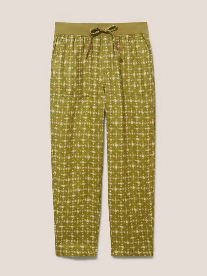 White Stuff TROUSERS Effie Linen Trouser Green Print 8211 Women White Stuff TROUSERS Effie Linen Trouser Green Print 8211 Women