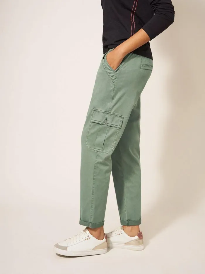 White Stuff TROUSERS Everleigh Cargo Trouser Mid Green 8211 Women White Stuff TROUSERS Everleigh Cargo Trouser Mid Green 8211 Women