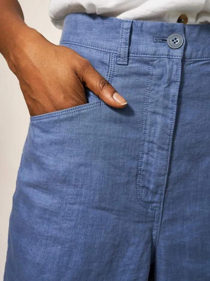 White Stuff TROUSERS Harper Linen Trouser Mid Blue 8211 Women White Stuff TROUSERS Harper Linen Trouser Mid Blue 8211 Women