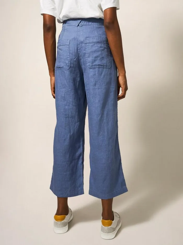 White Stuff TROUSERS Harper Linen Trouser Mid Blue 8211 Women White Stuff TROUSERS Harper Linen Trouser Mid Blue 8211 Women