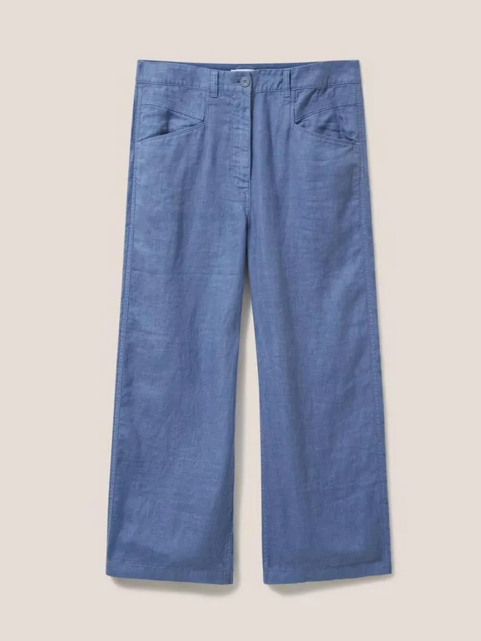 White Stuff TROUSERS Harper Linen Trouser Mid Blue 8211 Women White Stuff TROUSERS Harper Linen Trouser Mid Blue 8211 Women