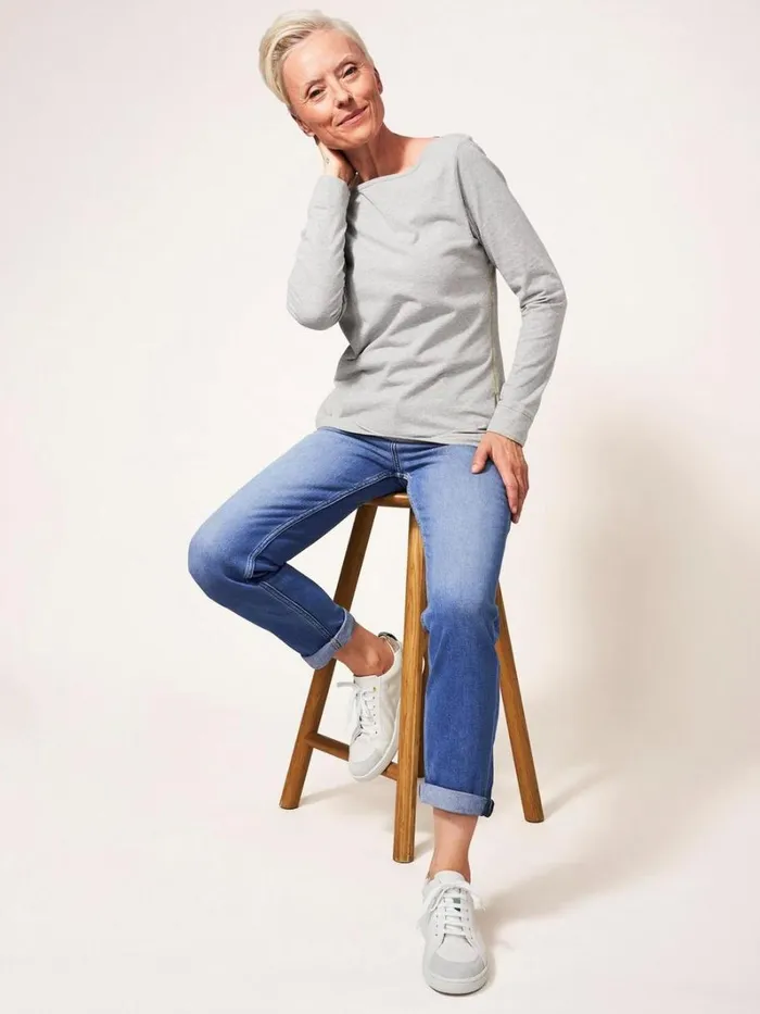 White Stuff TROUSERS Katy Relaxed Slim Jean Light Denim 8211 Women