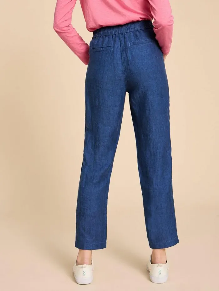 White Stuff TROUSERS Linen Rowena Trousers Dark Navy 8211 Women White Stuff TROUSERS Linen Rowena Trousers Dark Navy 8211 Women