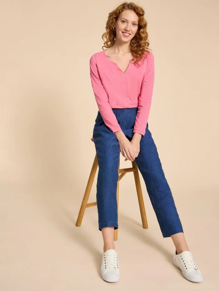White Stuff TROUSERS Linen Rowena Trousers Dark Navy 8211 Women White Stuff TROUSERS Linen Rowena Trousers Dark Navy 8211 Women