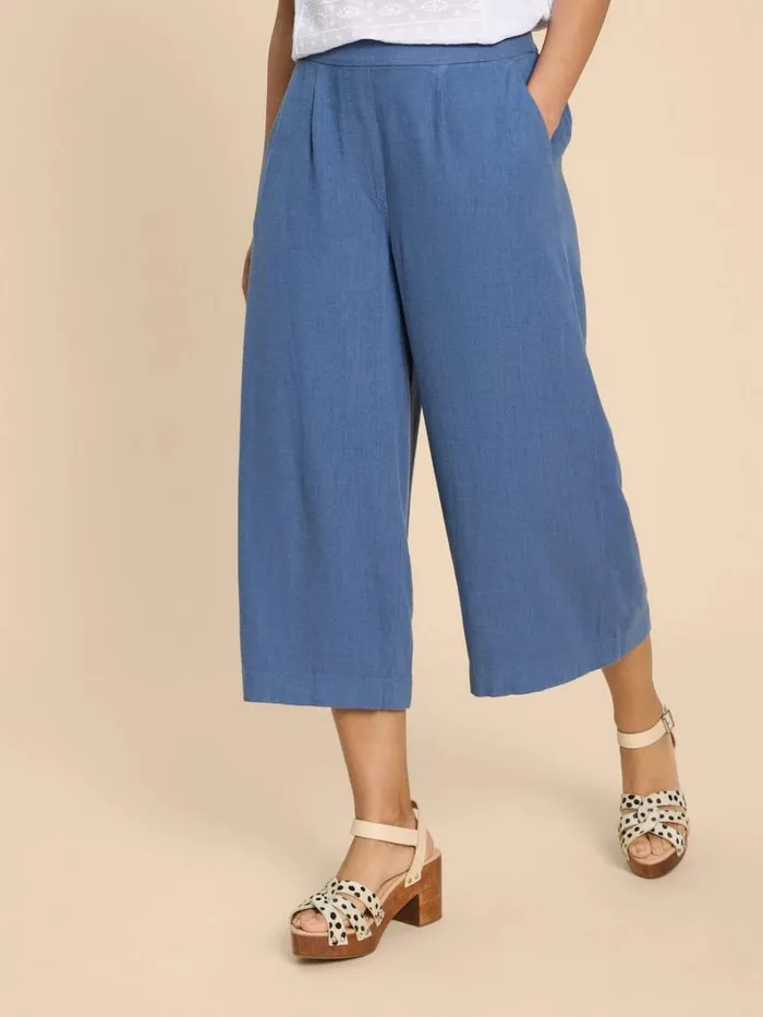 White Stuff TROUSERS Lisette Culotte Mid Blue 8211 Women