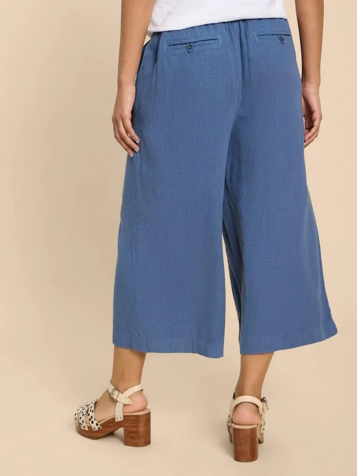White Stuff TROUSERS Lisette Culotte Mid Blue 8211 Women White Stuff TROUSERS Lisette Culotte Mid Blue 8211 Women