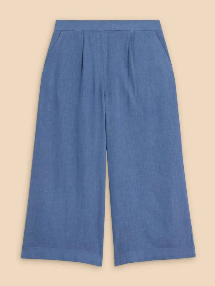 White Stuff TROUSERS Lisette Culotte Mid Blue 8211 Women White Stuff TROUSERS Lisette Culotte Mid Blue 8211 Women