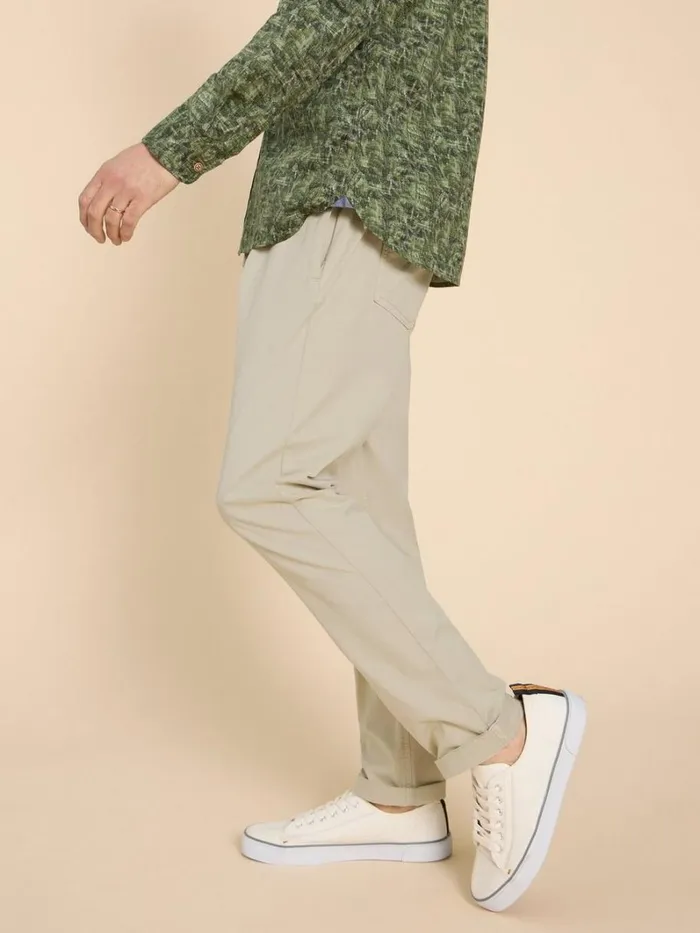 White Stuff TROUSERS Palmer Drawstring Chino Light Natural 8211 Men
