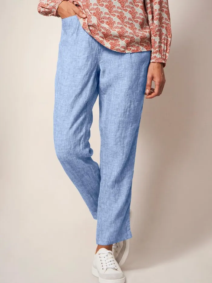 White Stuff TROUSERS Rowena Linen Trouser Chambray Blue 8211 Women White Stuff TROUSERS Rowena Linen Trouser Chambray Blue 8211 Women
