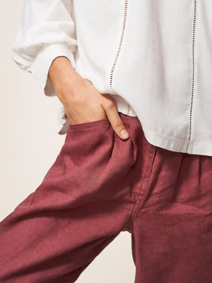 White Stuff TROUSERS Rowena Linen Trouser Dk Plum 8211 Women White Stuff TROUSERS Rowena Linen Trouser Dk Plum 8211 Women