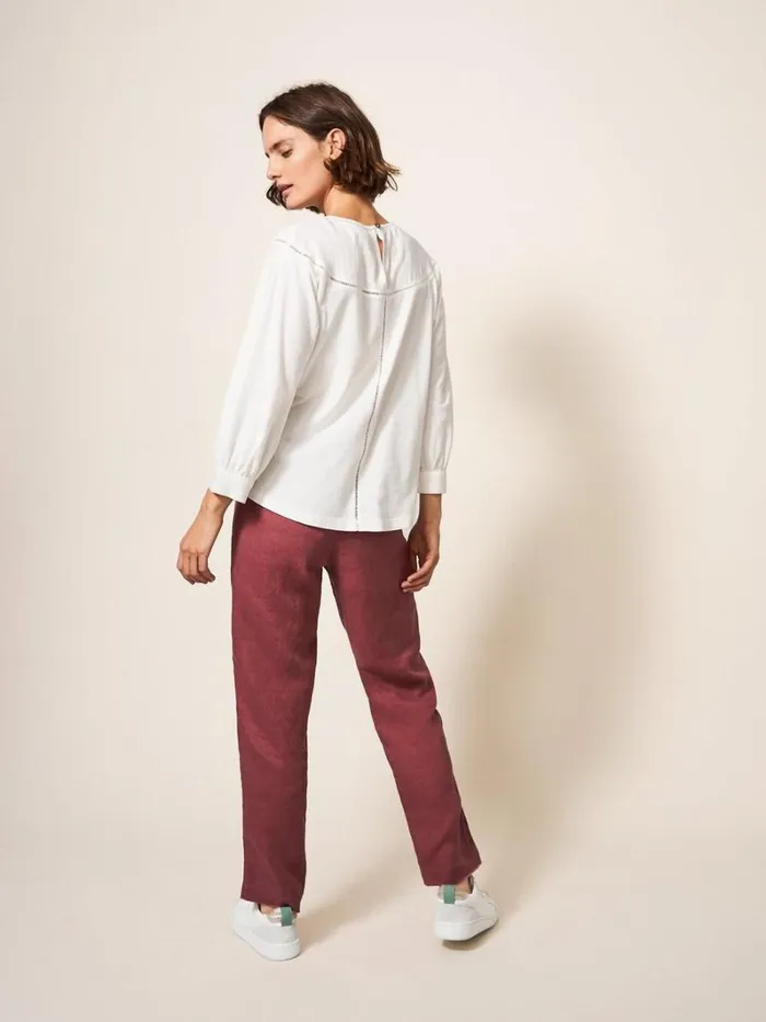 White Stuff TROUSERS Rowena Linen Trouser Dk Plum 8211 Women White Stuff TROUSERS Rowena Linen Trouser Dk Plum 8211 Women