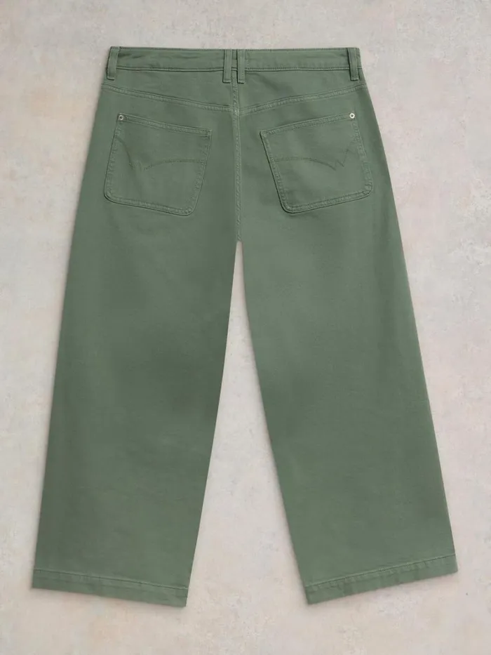 White Stuff TROUSERS Tia Wide Leg Crop Jean Mid Green 8211 Women White Stuff TROUSERS Tia Wide Leg Crop Jean Mid Green 8211 Women