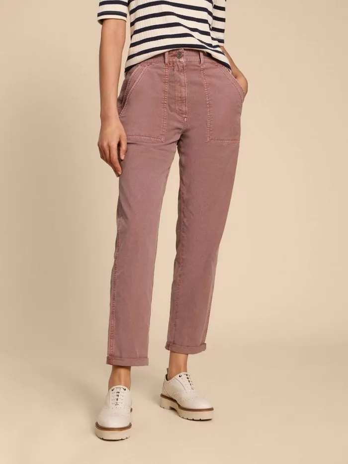 White Stuff TROUSERS Twister Chino Trouser Dusty Pink 8211 Women