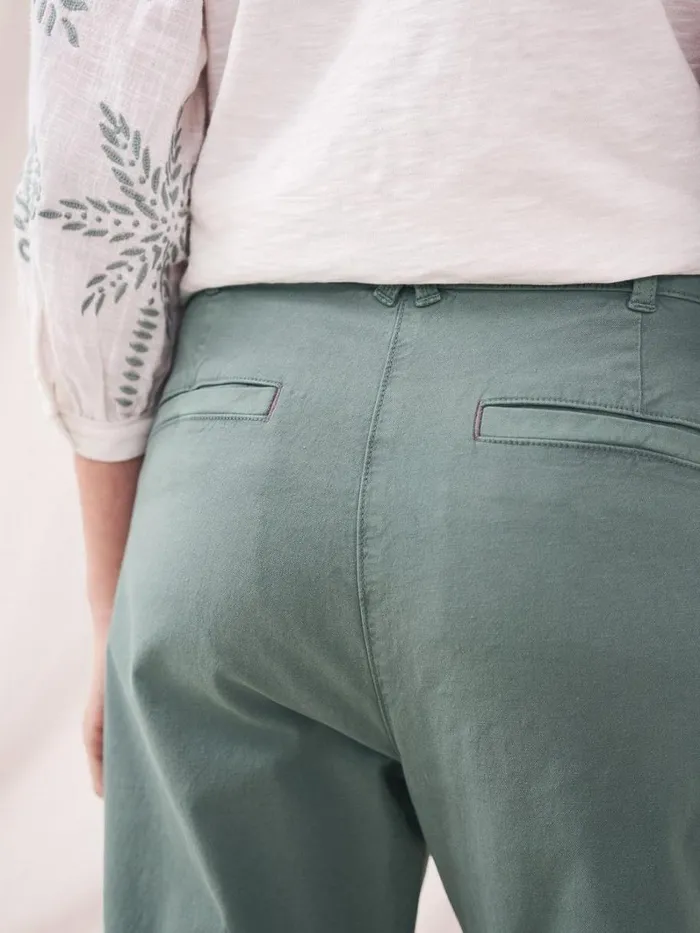 White Stuff TROUSERS Twister Chino Trousers Mid Green 8211 Women