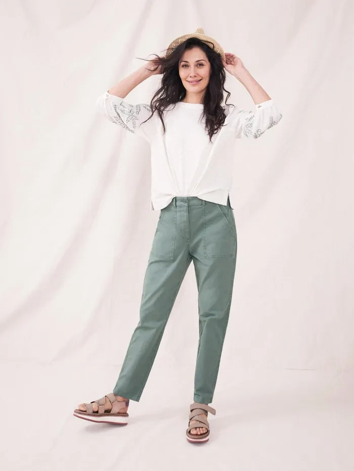 White Stuff TROUSERS Twister Chino Trousers Mid Green 8211 Women White Stuff TROUSERS Twister Chino Trousers Mid Green 8211 Women