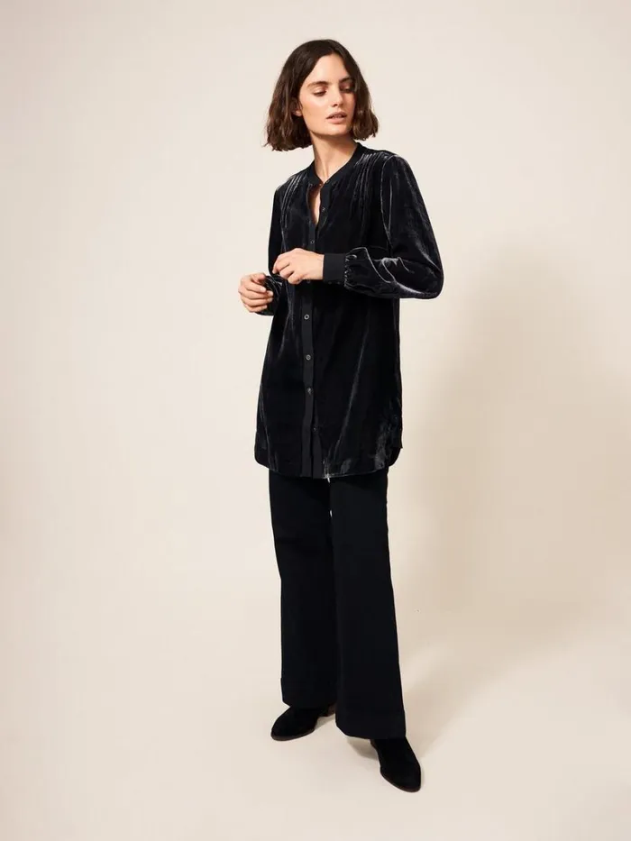 White Stuff TUNICS Dakota Velvet Tunic Dk Grey 8211 Women