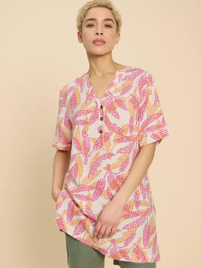 White Stuff TUNICS Lina Linen Tunic Ivory Print 8211 Women White Stuff TUNICS Lina Linen Tunic Ivory Print 8211 Women
