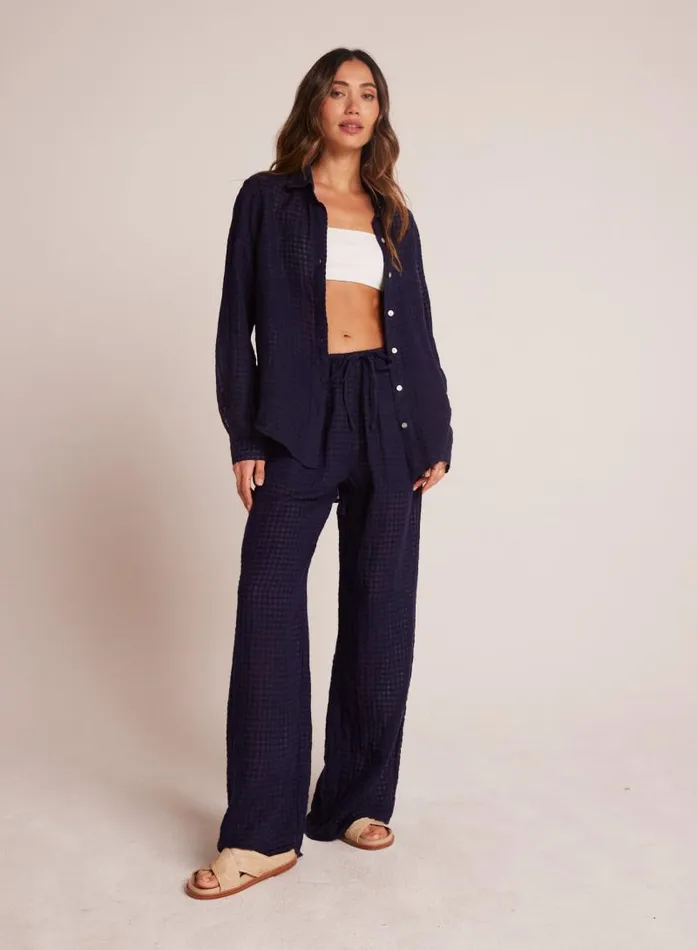 Wide Leg Pocket Beach Pant 8211 Tropic Navy Women Bella Dahl Pants